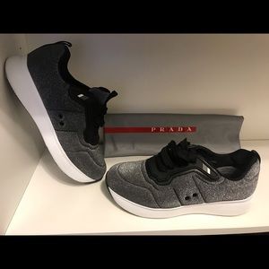 Prada sport silver sneakers